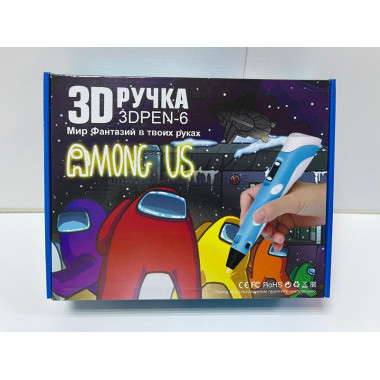 Ручка 3D-6 Among US с набором пластика и подставкой  в коробке 21х6х16.4см
