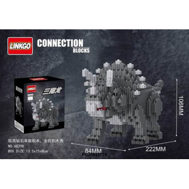 Конструктор LINKGO 68298 Динозавр Трицератопс 13.5x15x8