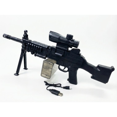 Пулемет пневматический с прицелом и зарядным устройством - 02-1