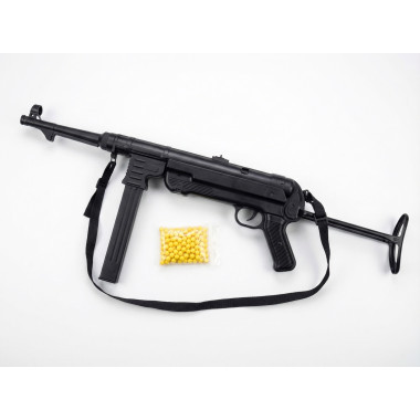Автомат MP40 "Шмайсер"  пневматический с пульками в пакте с раскладным прикладом 82см.