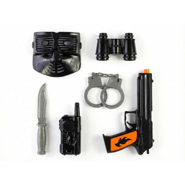 Набор "Стрелок 2" пистолет, маска, бинокль, наручники на картоне 44х30 см