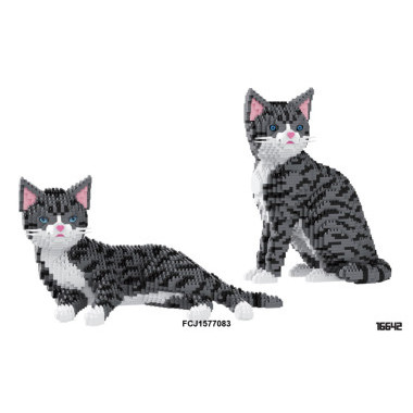 Конструктор Balody 16642 " Серый кот 2в1 " с функцией поглаживания и мяуканья 2301 дет.