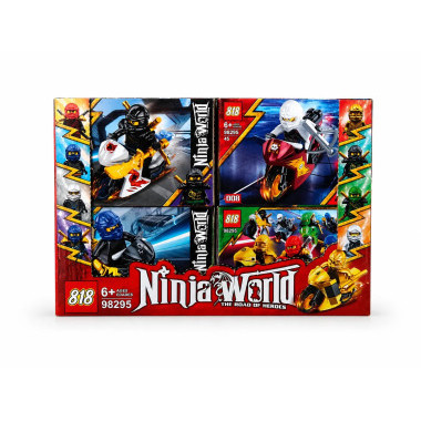 Конструктор 98295 Ninjago "Герои на мото" 8 видов, 16 шт в упаковке