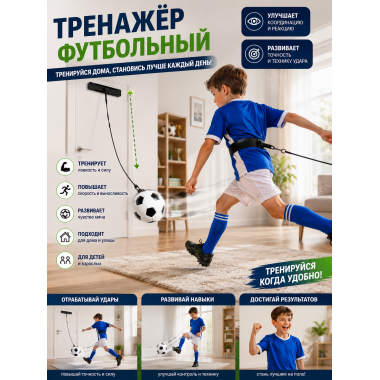 Футбольный тренажёр для отработки ударов. Регулируемая высота 150х250см. Размер коробки 20.5х15.5х4