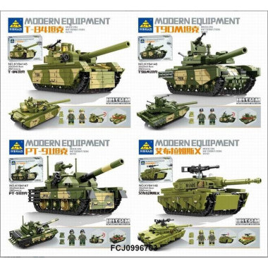 Конструктор 84145-84148 Военные танки в ассортименте