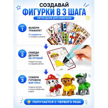 3D Ручка с набором фигурок – набор для творчества 6+ 24.5х6х25см