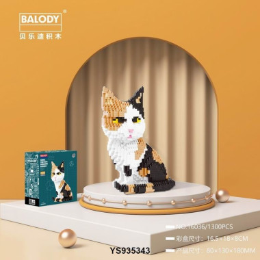 Конструктор Bolody 16036 " Милый мультяшный кот" 1300дет. 16.5х18х8