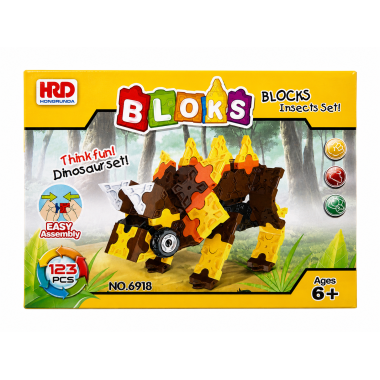Конструктор 3D Blocks 6916-19  «Динозавры»  4 вида 8 шт в д/б 38х20х20 см