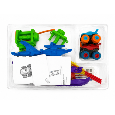 Игровой набор Trix Trux — трасса для невероятных трюков с двумя машинками (42 детали), трамплин волна трос брусья в кор. 38.6х7.5х25см.