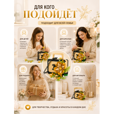 Конструктор P1078 Цветочная сумочка, 484 детали, 15.2х8х9