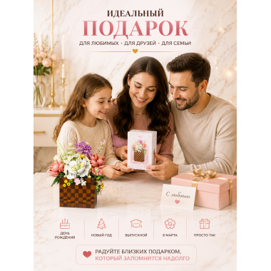Конструктор P1291 Вечные цветы, 1208 деталей, 28х21х7