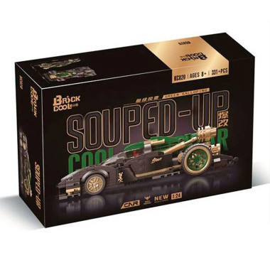 (КИЗ) Конструктор Brick Cool KC020 Серия Техник Super Running Explosion 1:24 - Темно-зеленый Wind Chi, 331дет., 29.7х18.9х8