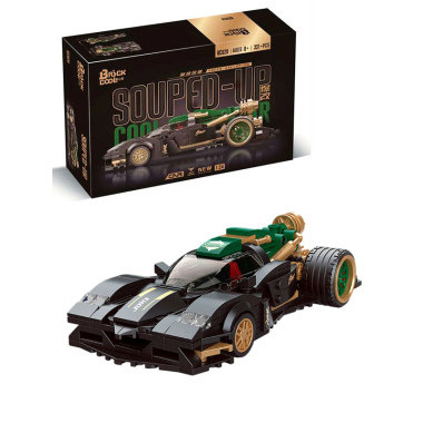 (КИЗ) Конструктор Brick Cool KC020 Серия Техник Super Running Explosion 1:24 - Темно-зеленый Wind Chi, 331дет., 29.7х18.9х8