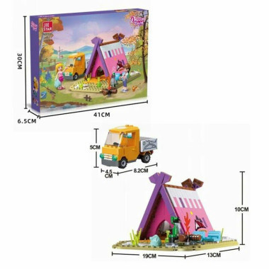 (КИЗ) Конструктор Jie Star 59244 Подружки Кемпинг, 384 дет. 41х6.5х30