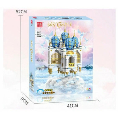 (КИЗ)Конструктор Mould King 16015 «Небесный замок» с подсветкой, 2866 деталей, 52х41х9