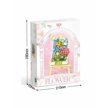 Конструктор YKO P1283 Мольберт с цветами 1208 дет. 28x12.9x18