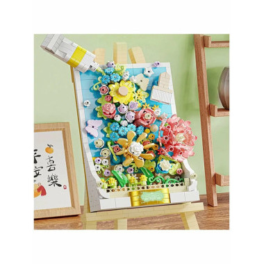 Конструктор YKO P1283 Мольберт с цветами 1208 дет. 28x12.9x18