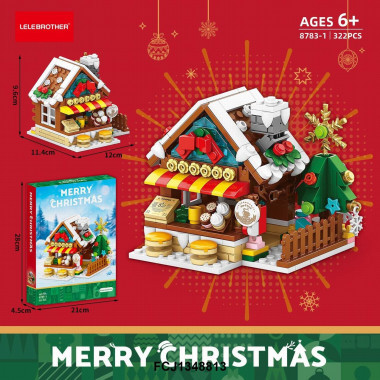 Конструктор 8783-1 LELE BROTHER «Рождественское кафе» Merry Christmas, 322 детали, 6+  21 × 28 × 4,5 см