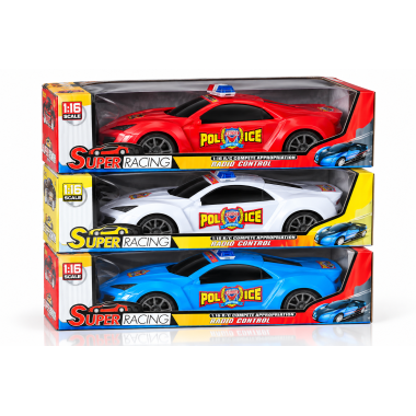 Машина полицейская на радиоуправлении Super Racing 1:16, 3 цвета, 6+ 26х7х10 см