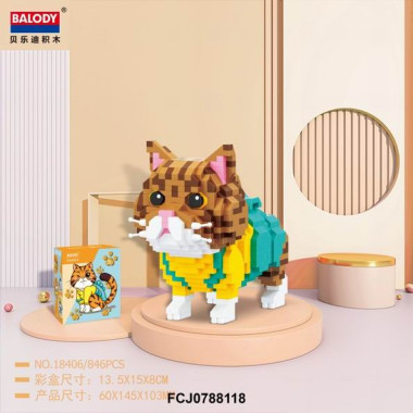 Конструктор Balody 18406 Питомцы Рыжий кот 846 дет 14x15x8 см