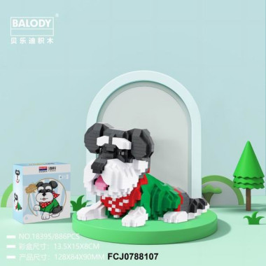 Конструктор Balody 18395 Питомцы "Шнауцер" 886 дет. 13.5x15x8 см