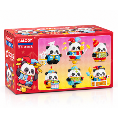 Конструктор Balody 16386 Цирковые панды — 6 фигурок, 2052 детали, 6+  (6 шт в упаковке)