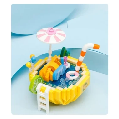 (КИЗ) Конструктор Balody Cool Summer 16342 Лимонный бассейн в колбе 3D, 550дет. 13x13x16.3