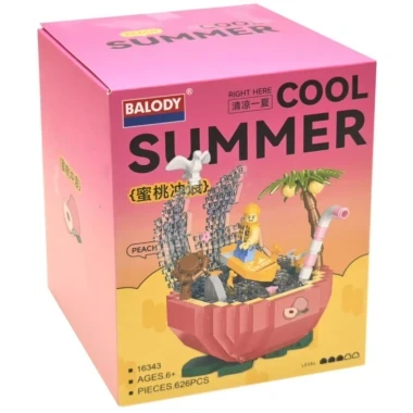 (КИЗ) Конструктор Cool Summer Balody 16343 Клубничный бассейн 623 дет. 13x13x16.3