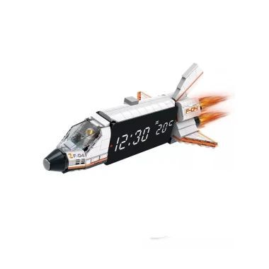 Конструктор BC-33 Космический корабль с будильником: время: температура, 268 дет. 32х22.5х8