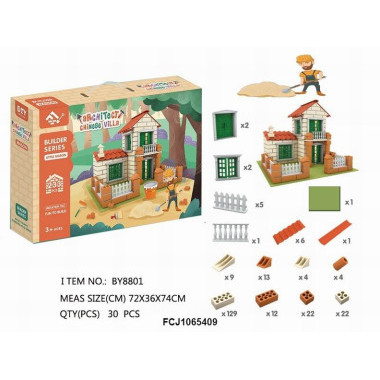 Конструктор DIY BY8801 Строительство из кирпичей и глины, Китайская вилла, 233 дет., 34x24x7