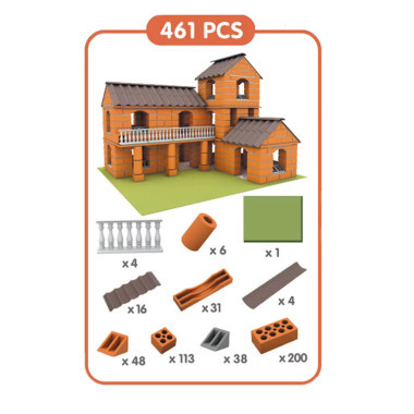 Конструктор DIY BY8810 Строительство из кирпичей и глины, Поместье, 461дет. 38x28x7