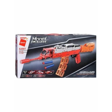(КИЗ) Конструктор Qman 52007 Автомат АК-47 с мягкими пулями (стреляет), 587 дет., 61х30х8 см