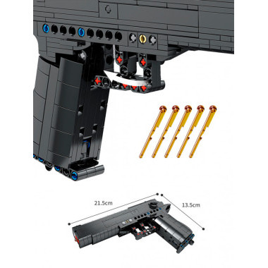 Конструктор Kazi 88001 Оружие Пистолет Beretta 92 (стреляет пулями), 353 дет., 42х30х7 см