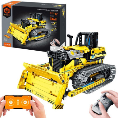 (КИЗ) Конструктор iM.Master STEM 8038 Трансформер 3в1 на радиоуправлении (вездеход, 2 версии гусеничных бульдозеров), 452 дет.