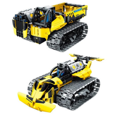 (КИЗ) Конструктор iM.Master STEM 8038 Трансформер 3в1 на радиоуправлении (вездеход, 2 версии гусеничных бульдозеров), 452 дет.