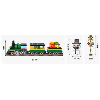 Конструктор Great Frind 123-500 Рождественский поезд с подсветкой, 242 дет., 33 x 22 x 5