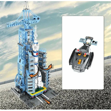 Конструктор Sembo 203308 Космический стартовый комплекс с кораблем Чанчжэн-2F, 2221 дет., в коробке 67х48х13 см