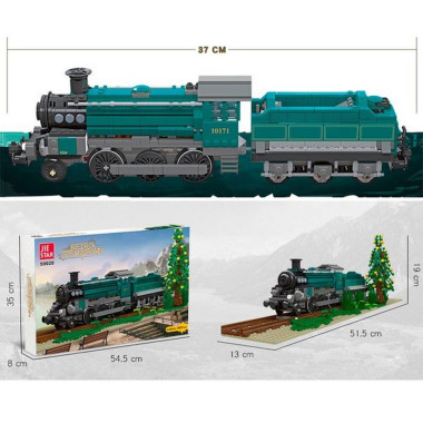(КИЗ) Конструктор Jie Star 59020 Поезд Ретро Локомотив Дорис, 1031 дет.
