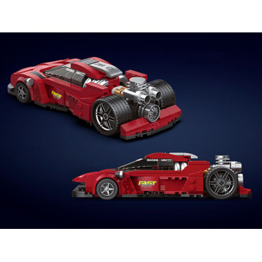 Конструктор Brick Cool KC021 Спортивная машинка Souped-Up Cool Car Red Shadow 1:24, 311 дет., 29.7х18.9х8