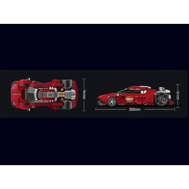 Конструктор Brick Cool KC021 Спортивная машинка Souped-Up Cool Car Red Shadow 1:24, 311 дет., 29.7х18.9х8