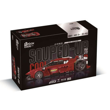 Конструктор Brick Cool KC021 Спортивная машинка Souped-Up Cool Car Red Shadow 1:24, 311 дет., 29.7х18.9х8