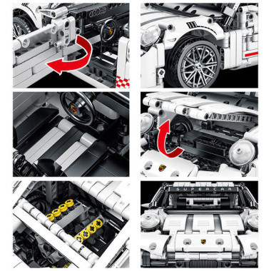 (КИЗ) Конструктор MORK 023024-3 Спортивная машина Porsche 911 GT, 1268 деталей