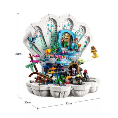 (КИЗ) Конструктор Lepin 68009 Принцессы Королевская ракушка Русалочки, 1808 дет., 58х43х10 см