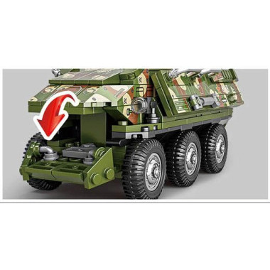 Конструктор BBlock XJ-839A Бронированный военный автомобиль Vn22, 497 дет., 48х30х7