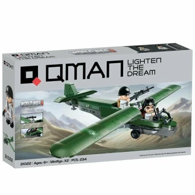(КИЗ) Конструктор Qman C21022 Самолет DFS-230 Штурмовой планер, 234 дет.