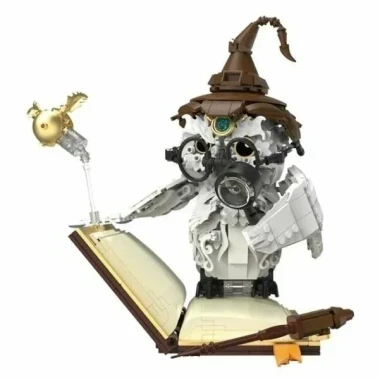 (КИЗ) Конструктор DK 7037 Волшебная сова на книге заклинаний с подсветкой, 1162 детали, 8+, коробка 36 × 26 × 7 см