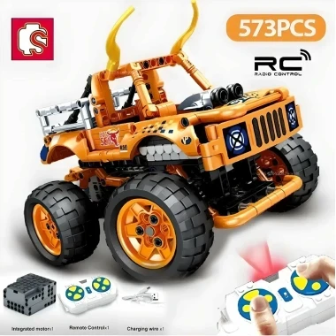 Конструктор Sembo 701912C Машинка Джип Q Car Автомобильное Коровье бешенство на радиоуправлении, 573 дет.