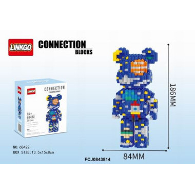 Конструктор 3D Linkgo 68422 Космический медведь, 751 дет., 13.5x15x8