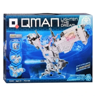 (КИЗ) Конструктор Qman 41228 Трансформер 2в1 (сова и куб), 558 дет., 37х28х7 см