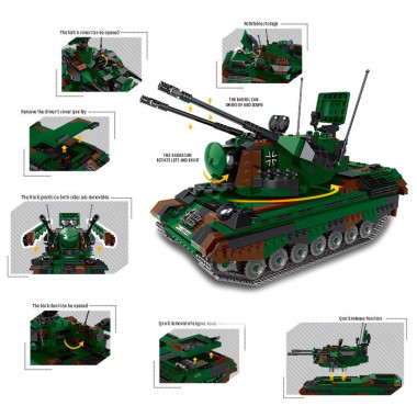 Конструктор XingBao XB-06045 Танк Gepard Flakpanzer, 1352 дет., в коробке 57х8х41 см